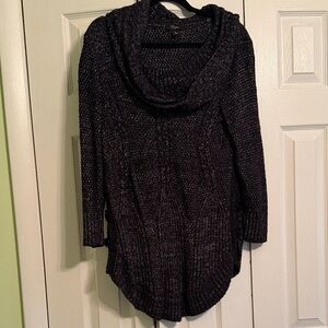 Cupio Black Marled Cowl Neck Sweater